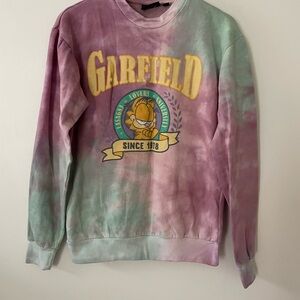 Garfield Tie-Dye Crewneck Sweatshirt - Purple & Mint